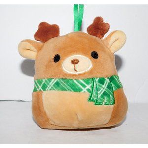 Squishmallows 2018 Ruby The Reindeer Green Scarf 4" Christmas Ornament Kellytoys